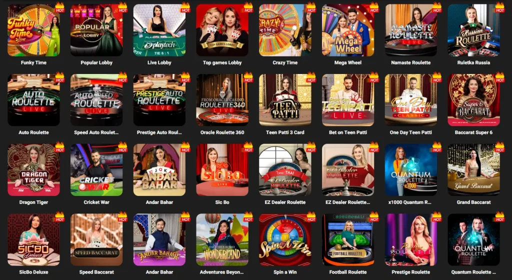 Popular Live Casino Games